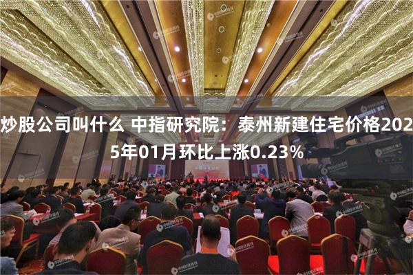 炒股公司叫什么 中指研究院：泰州新建住宅价格2025年01月